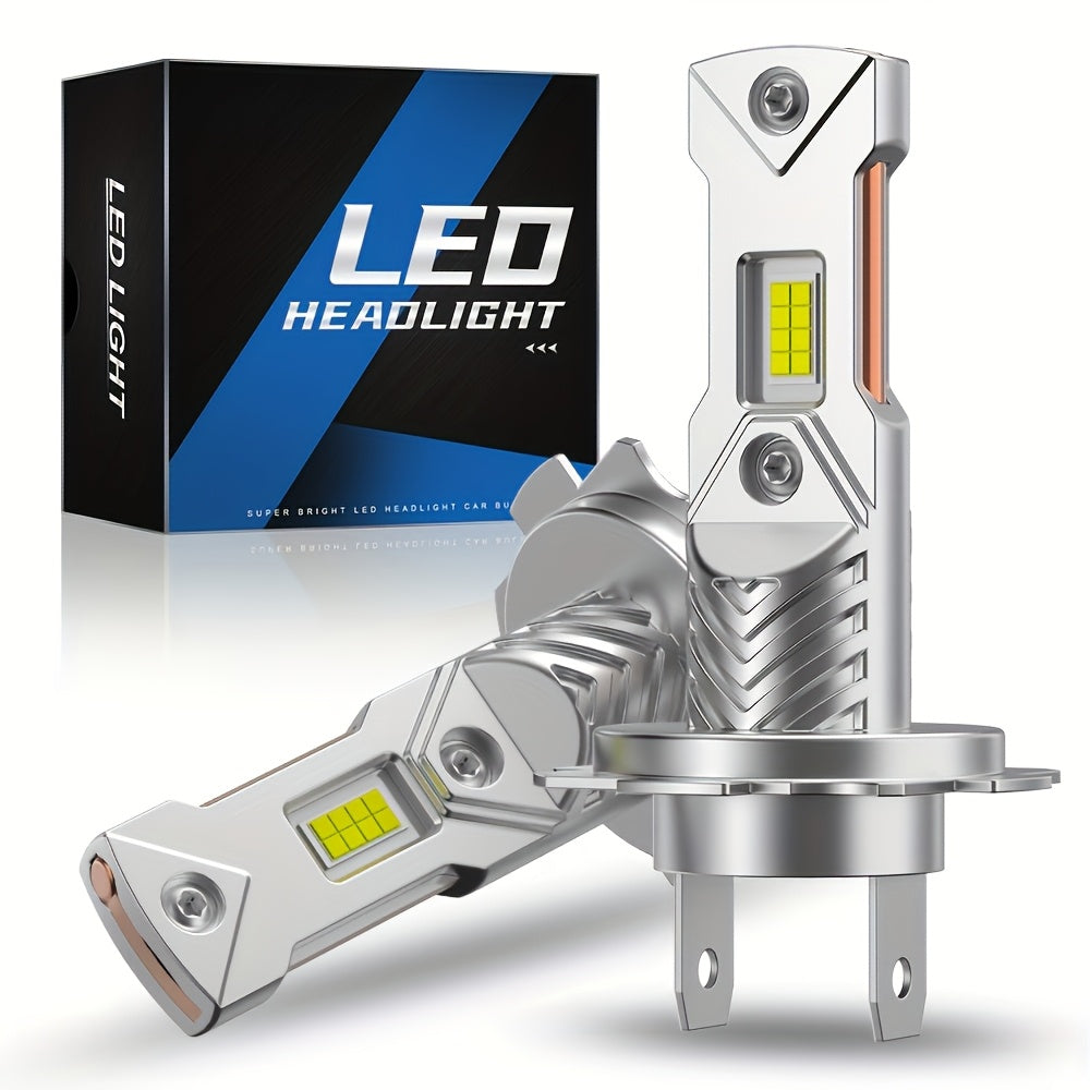2025 Upgraded H7 LED Headlight Bulbs 1:1 Mini Size 6500K White No Adapter Needed Easy Installation Fanless LED Kit H7 Fog Light 2-Pack, No Battery Included