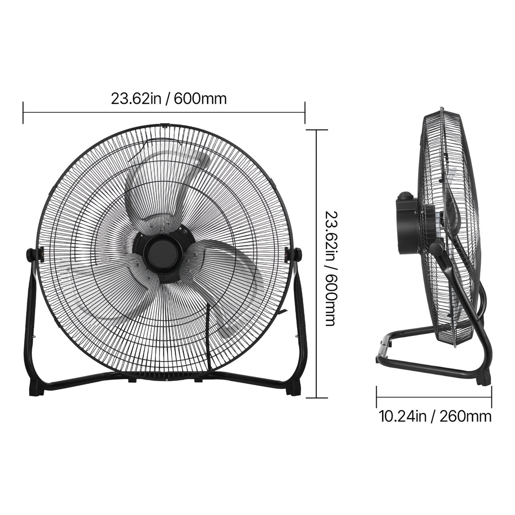 VEVOR 14-20 Inch Floor Fan, 3 Speed, 360° Adjustable Tilt, High Speed Industrial Fan, 1/2 Pack