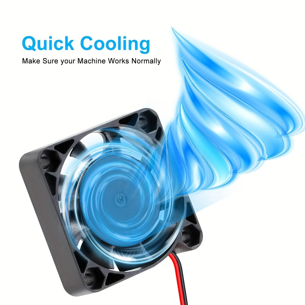 CLELO 4-Pack Mini Cooling Fans for 3D Printers – Brushless DC, 12V/24V, 2-Pin Connector, Ideal for Industrial Use