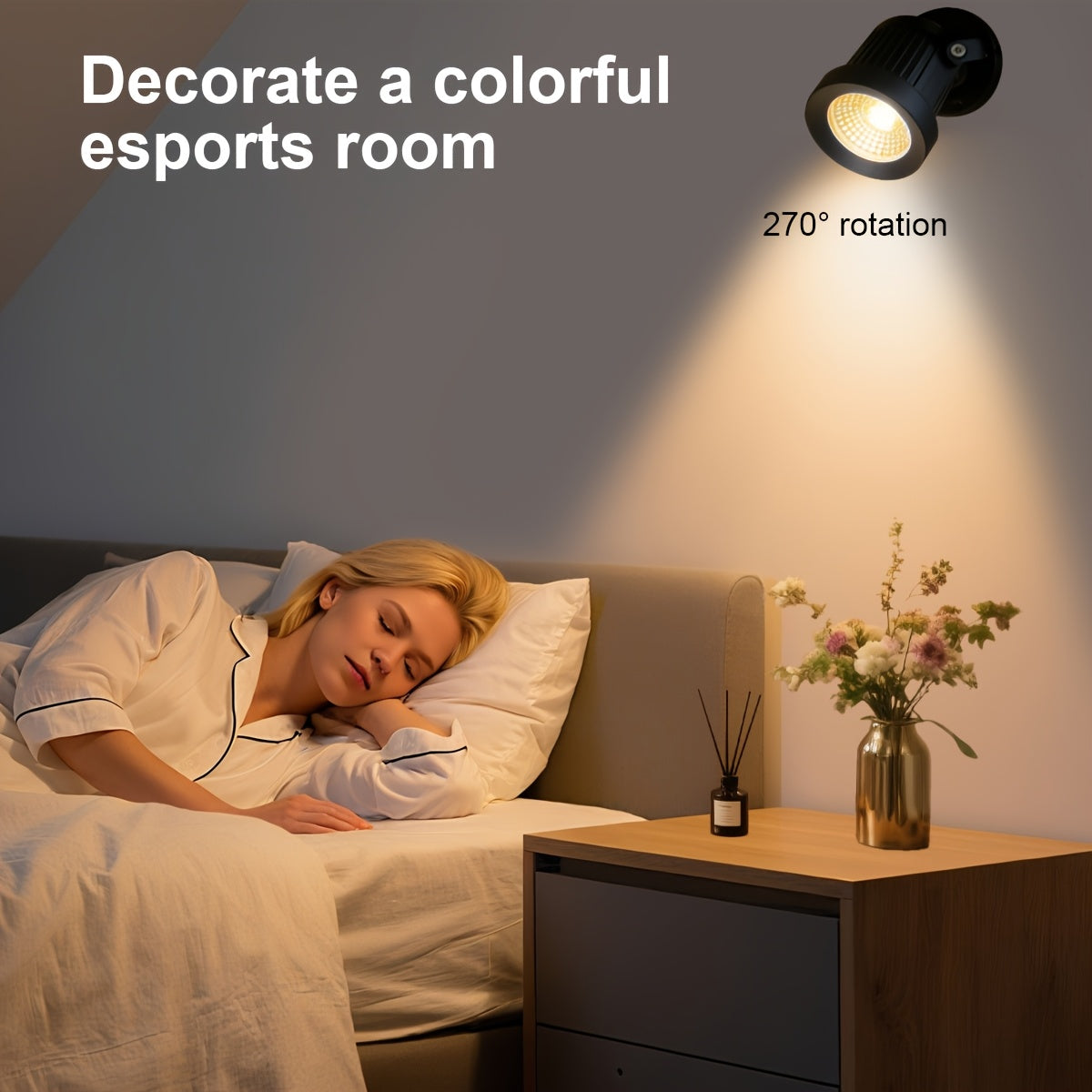 Indoor LED spotlight, warm light wall light, USB 5V ceiling light, very suitable for illuminating plants and artworks, rotatable LED RV reading light, push-button switch LED spotlight, suitable for boats, trailers, station wagons