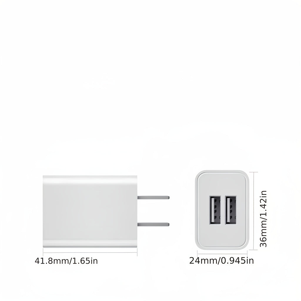 Dual Port Charger with 5V2A Output, Includes a 10 USB Wall Charger, Comes in a 2-Pack USB Adapter, Compatible with for Ipad And Iphone Models 15 Through 5, As Well As Samsung Galaxy S Series, LG, HTC, Moto, Kindle