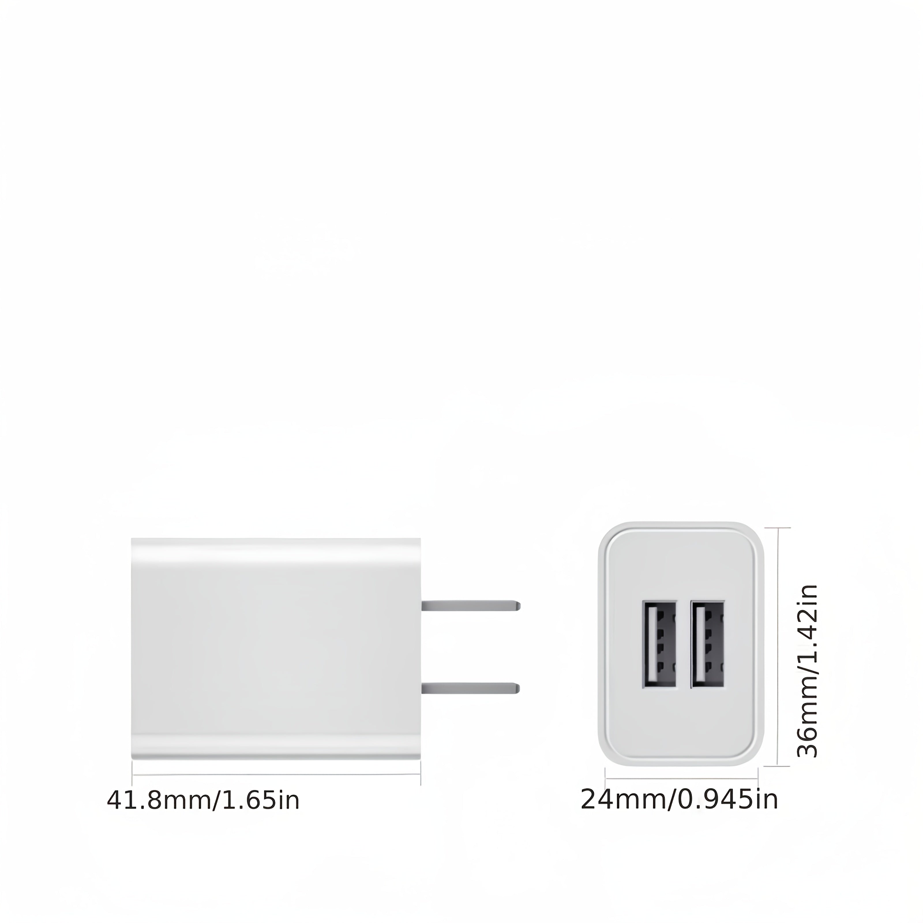 Dual Port Charger with 5V2A Output, Includes a 10 USB Wall Charger, Comes in a 2-Pack USB Adapter, Compatible with for Ipad And Iphone Models 15 Through 5, As Well As Samsung Galaxy S Series, LG, HTC, Moto, Kindle