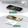 Mavulo 2 in 1 Wireless Portable Charger for iPhone and Apple Watch 12000mAh Magnetic Power Bank 20W USB C Fast Charging for iPhone 16 15 14 13 12 Series Travel Charger for iWatch S10 Ultra 2 SE