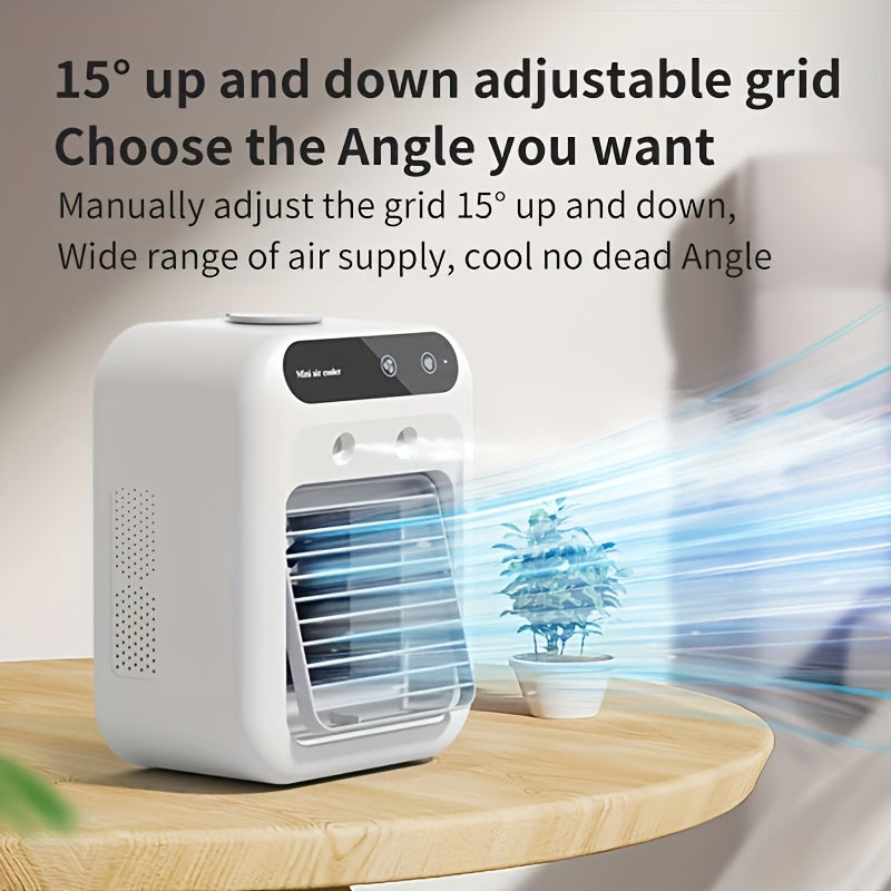 USB Rechargeable Mini Air Cooler Fan, Portable Desktop Cooling Device, Built-in Lithium Battery Wireless Design, USB Charging, Perfect for Home, Office and Dormitory