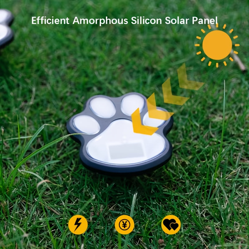 Outdoor Ground Light Designed for Pet Lovers: IPX4 Waterproof, 16-Piece Solar LED Dog Paw Print Light Set, Automatic On/Off Function, Perfect for Garden, Walkway, Indoor Decoration and Four Seasons Home Decoration Gift