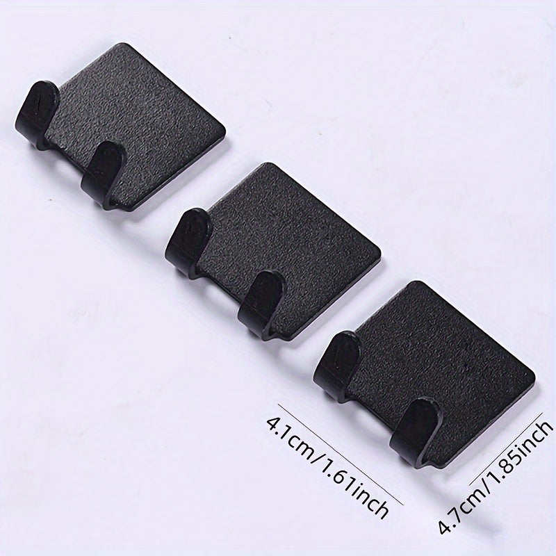 3-Pack No-Drill Adhesive Razor Holder & Towel Hook - Wall Mount Bathroom Storage Set, Drill-Free for Tile, Mirror, Door, Plastic Material, Bathroom Organizer