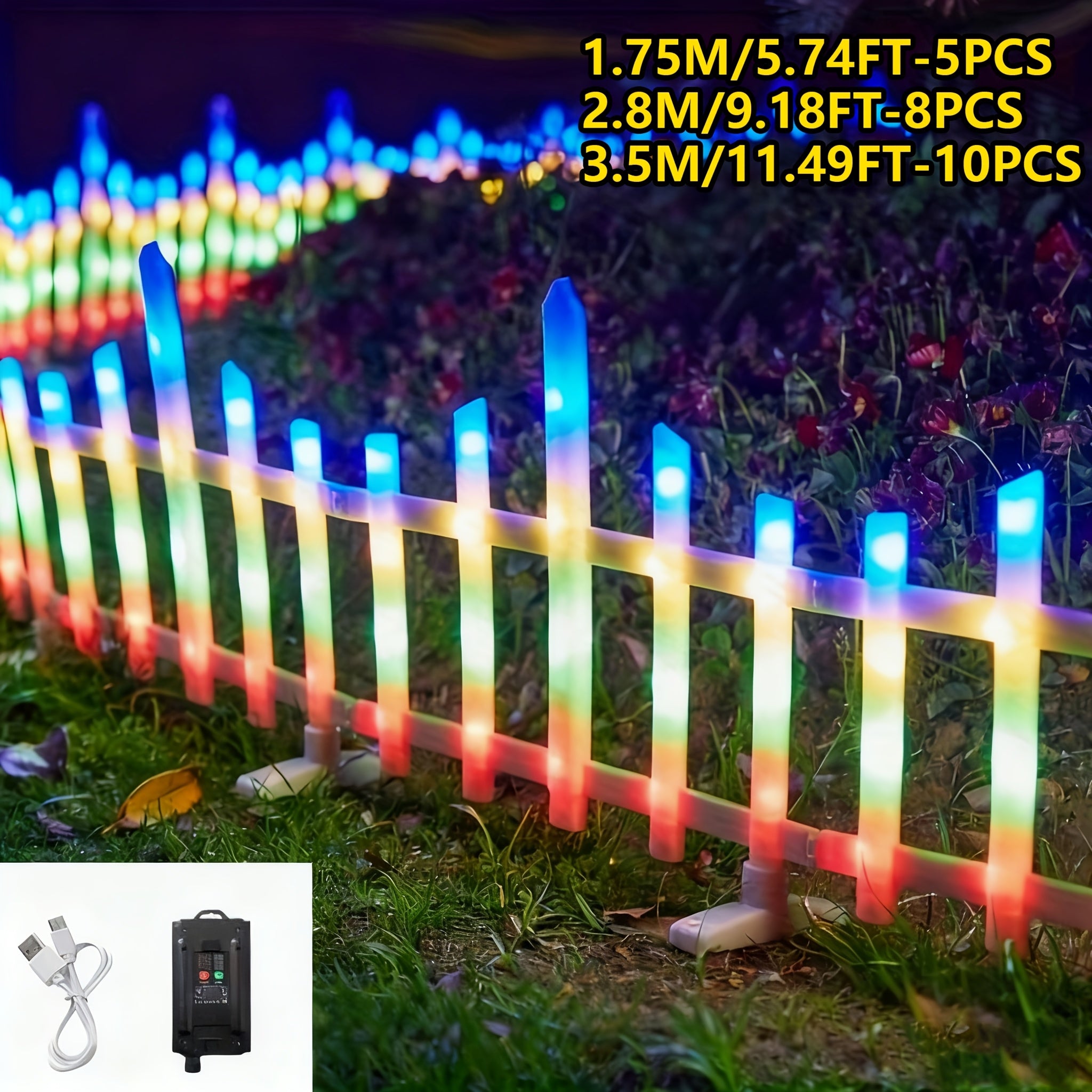 Solar Outdoor Light, 5/8/10-Piece Options, Spring Garden Decorative Fence String Light, 20 Flashing Modes, Ultra-Long Battery Life 3600mAh Lithium Battery, Suitable for Lawn, Path, Christmas Atmosphere and Birthday Scenes