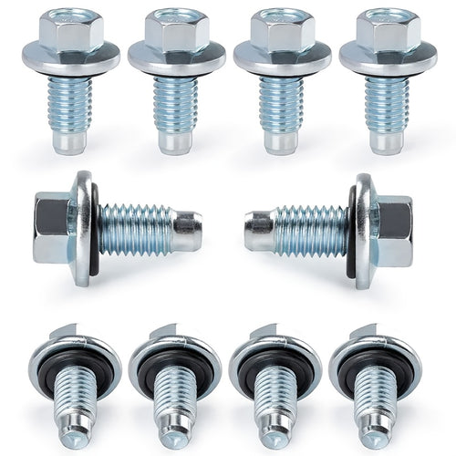 10pc Engine Oil Drain Plug Drain Screw Bolt Set Transmission Fluid Change Kit, Oil Drain Plug Bolt for Chevrolet Oil Pan, Fits Buick Allure LaCrosse, Cadillac ATS CTS, OEM 11562588 88891787