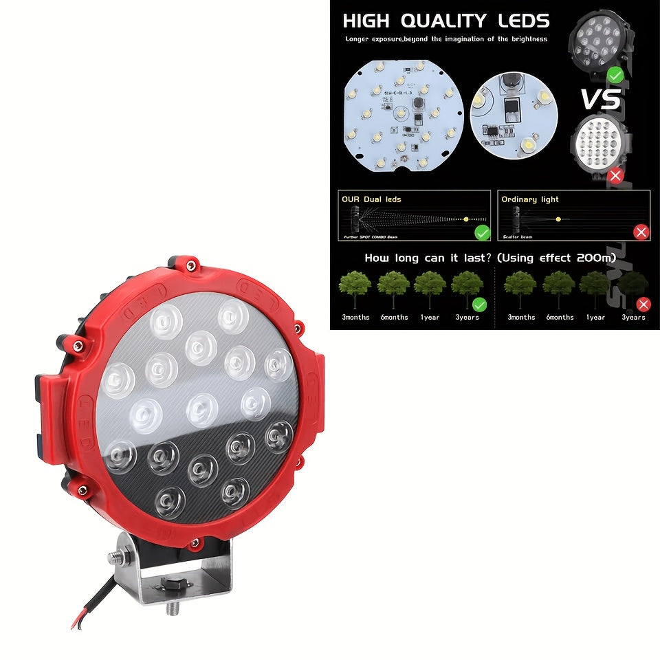 12V/24V high brightness LED off-road 4WD searchlight, car headlight, work lighting lamp, suitable for jeep, truck and automotive work light accessories