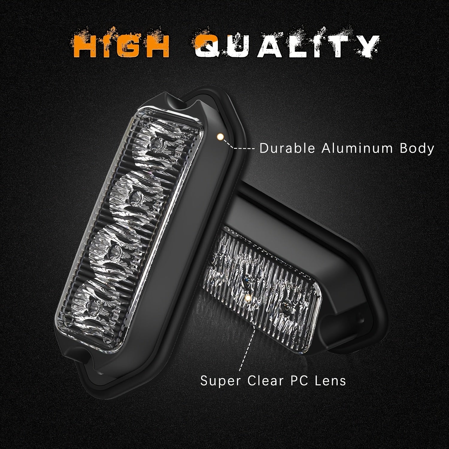 2-Pack Truck Light Bar, Grille LED Strip Light, Trailer Light, Amber Traffic Marker Light