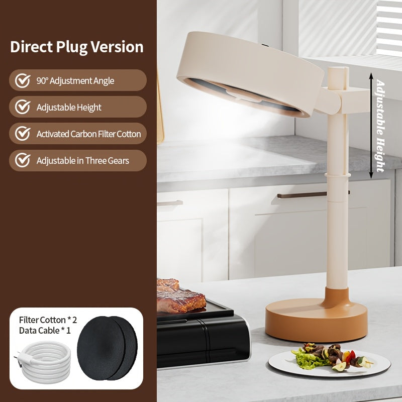Mini Tabletop Range Hood – Portable 3-Speed Adjustable Exhaust Fan with Removable Oil-Absorbing Filter, Mini Kitchen Exhaust Fan for Indoor Hot Pot & BBQ