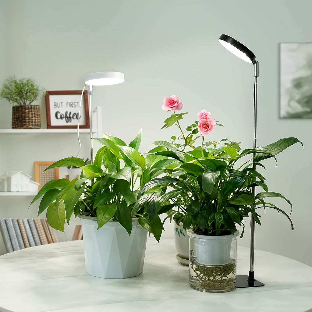 Full Spectrum LED Grow Light for Indoor Plants, 48 LED Beads, 2 Installation Options, 3 Selectable Spectral Modes, 3/9/12 Hours Timing Function, 10-Level Dimmable Brightness, Adjustable Height from 6.7 Inches to 26 Inches