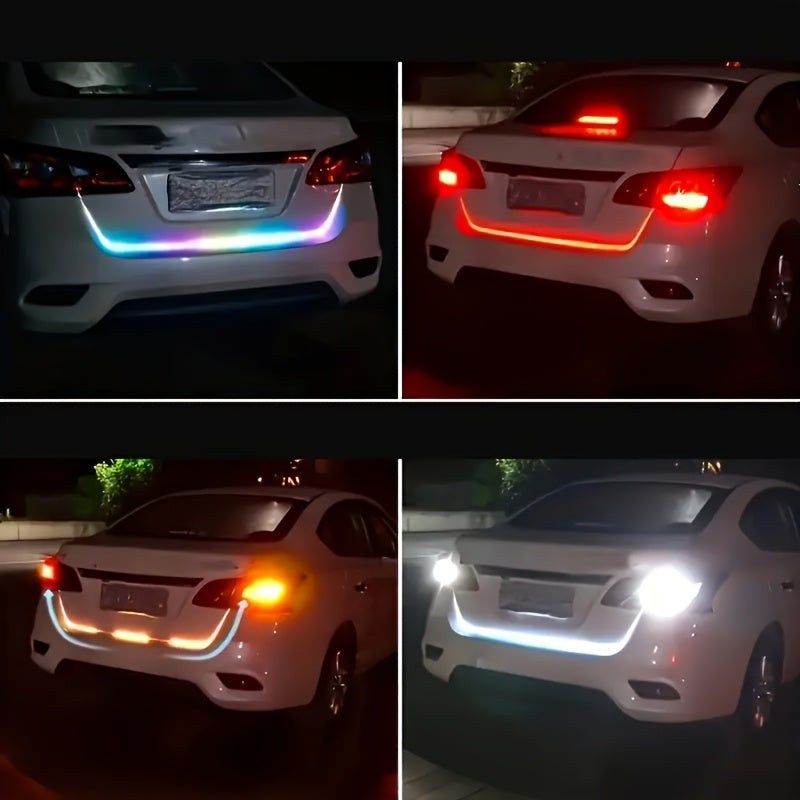 RGB灯带汽车LED 12V动态LED灯条47.24英寸/59.06英寸 - 汽车氛围霓虹灯，硬接线设计，适用于多种车型，无需电池