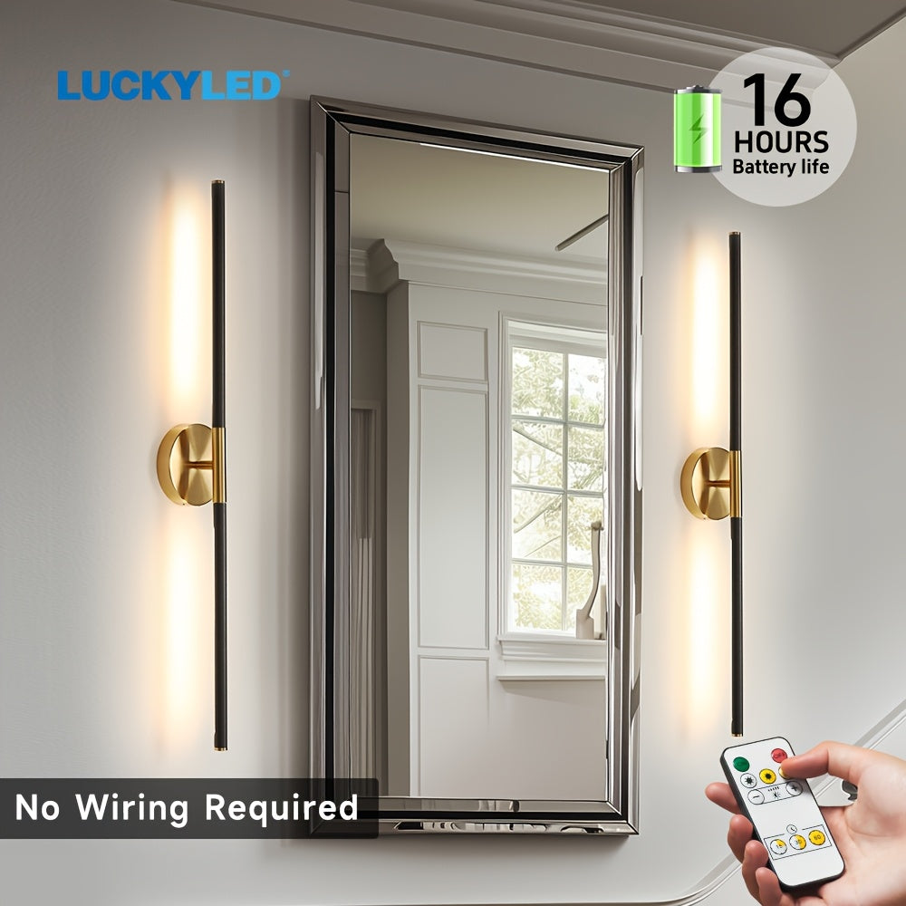 Rechargeable 31.5-Inch Indoor Wall Light, Gold, Adjustable Color Temperature, Home Decoration