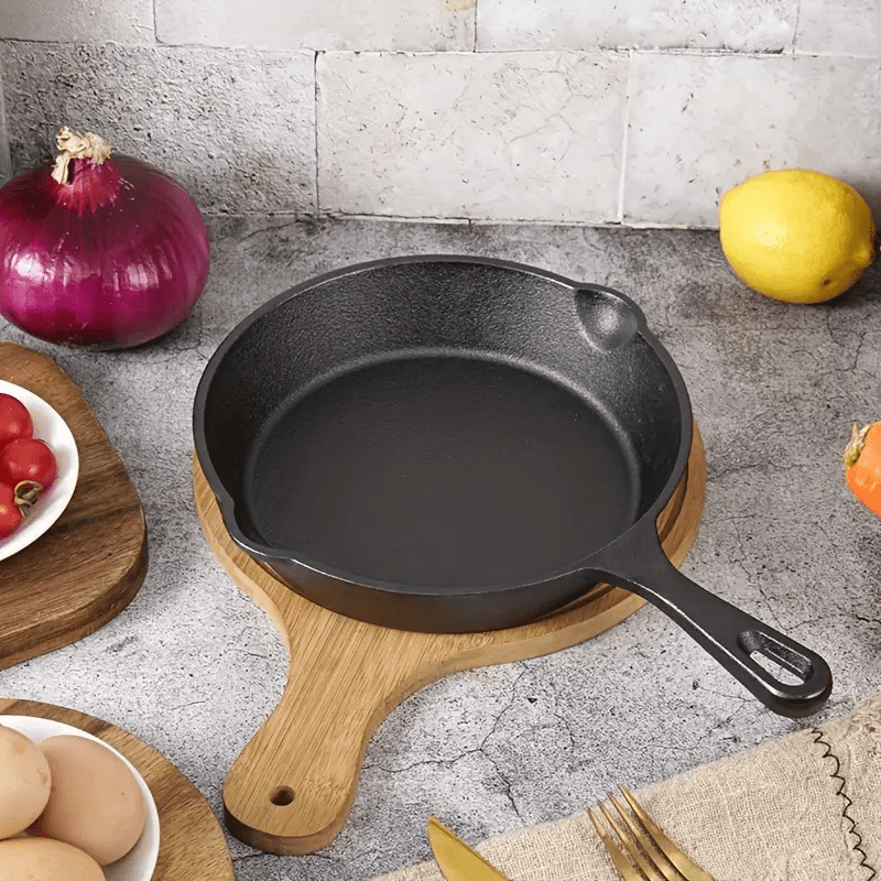 1/3/4 Pcs Cast Iron Skillet Set, Heavy-Duty Pre-Seasoned Frying Pan, Excellent Heat Retention, Non-Stick, Multifunctional Design with Ergonomic Handle, Ideal for Indoor and Outdoor Cooking
