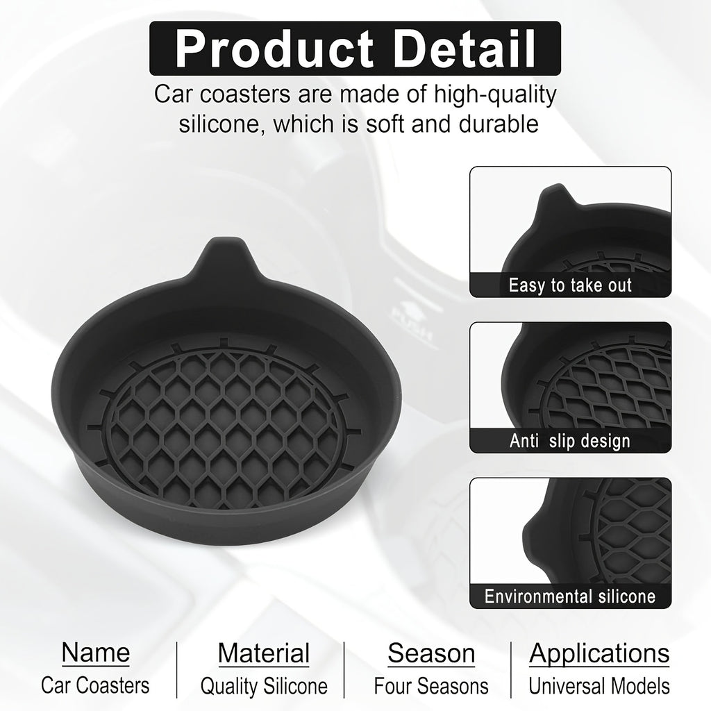 2/4-Piece Premium Center Console Non-Slip Pad - Anti-Skid & Dustproof, High-Quality Rubber Material, Red & Black Color Design - Perfectly Protects Your Car Interior