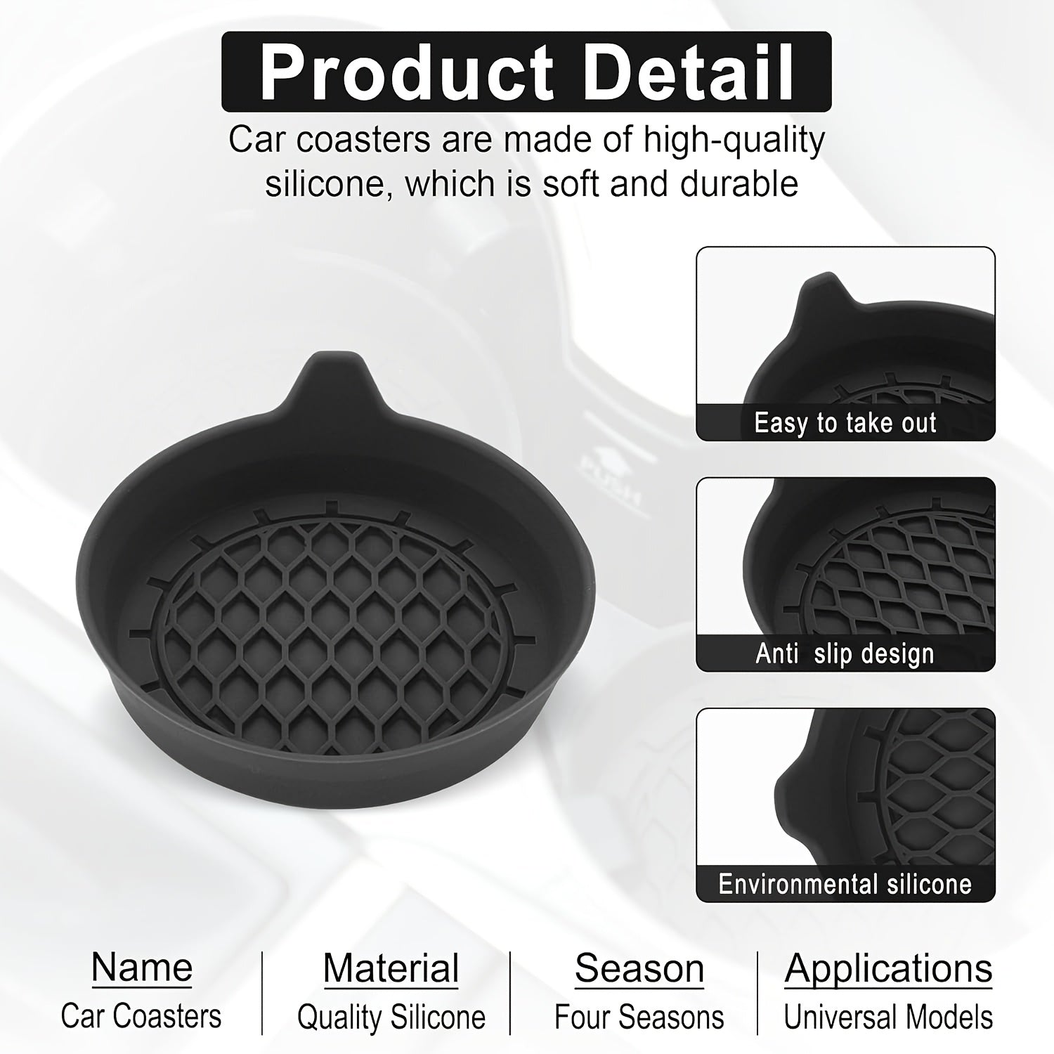2/4-Piece Premium Center Console Non-Slip Pad - Anti-Skid & Dustproof, High-Quality Rubber Material, Red & Black Color Design - Perfectly Protects Your Car Interior