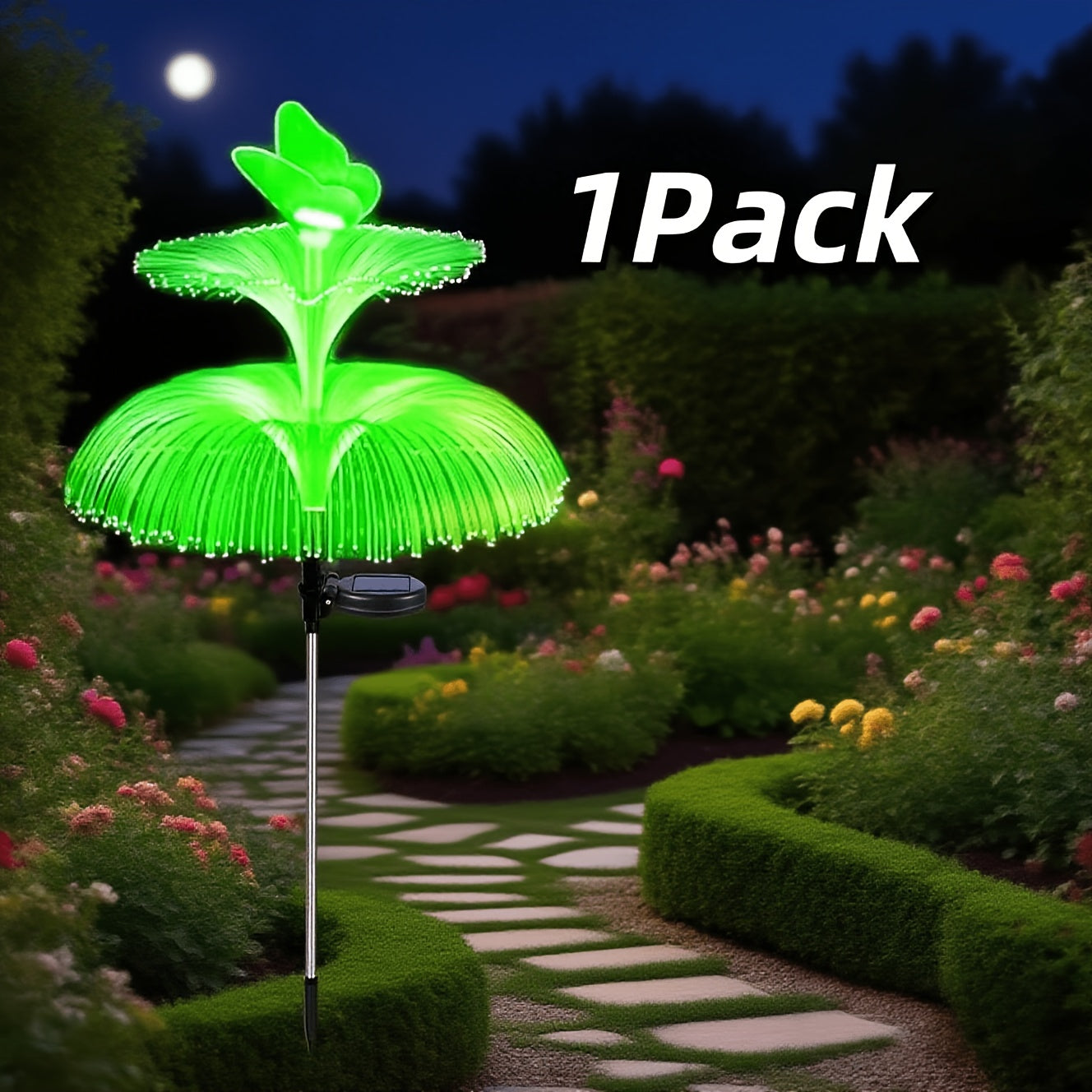 1/2/3-Piece Solar Layered Butterfly Jellyfish Light, Color Gradient Function, Battery 600mAh, Flower Light Festival Holiday Light, Courtyard Garden Lawn Light, Christmas Holiday Light