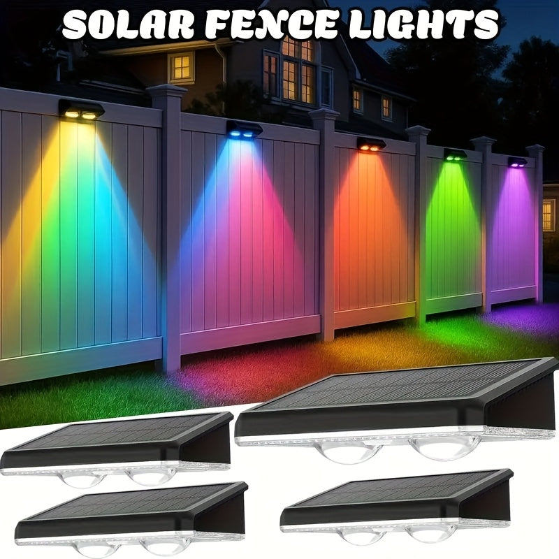 3/4-Piece Solar Wall Light - Color Changing, Automatic On/Off, Up and Down Lighting, Courtyard Lawn Decoration, Wall Lighting Effect, Solar Charging, Indoor and Outdoor Decoration, Patio, Fence