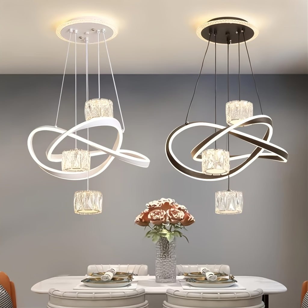 Modern LED Pendant Light 3-Color Dimmable Kitchen Island, Dining Room, Living Room Hanging Ceiling Light, Height Adjustable, Contemporary Home Decor, Living Room Lighting, Stylish Ceiling Light, Minimalist Pendant