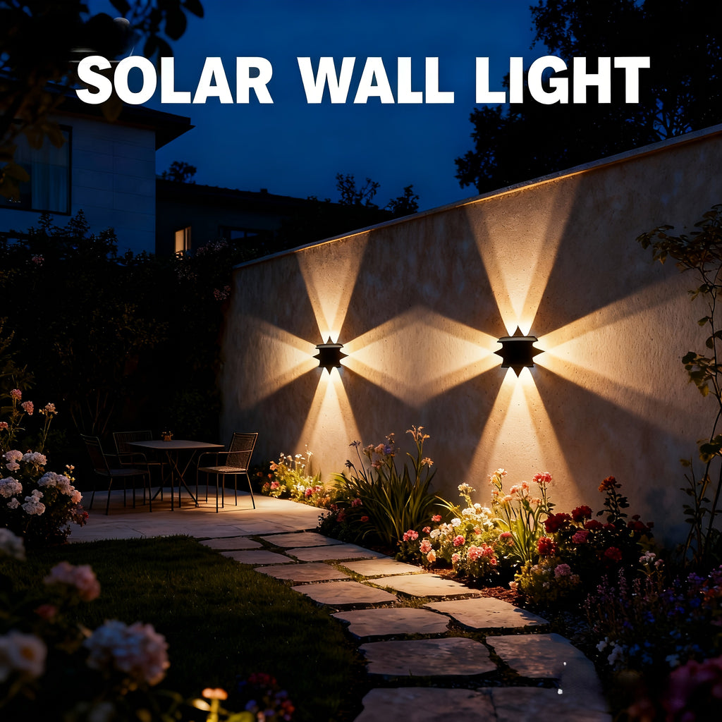 2-Pack Solar Wall Washer Light, 2200mAh Battery, Solar Outdoor Light, Solar Wall Light, Adjustable Solar Panel, 12-Hour Runtime, Suitable for Halloween, Garage, Garden, Porch, Courtyard, Villa Decoration