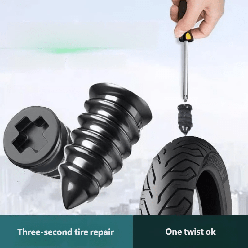 20/40/80pcs Bulk Pack – Vacuum Tire Quick Repair Kit with Spiral Nails, Self-Repair Tire Rubber Plugs & Mushroom Plugs, Non-Damage Fast Tire Repair Tool for Car & Motorcycle Tubeless Tires
