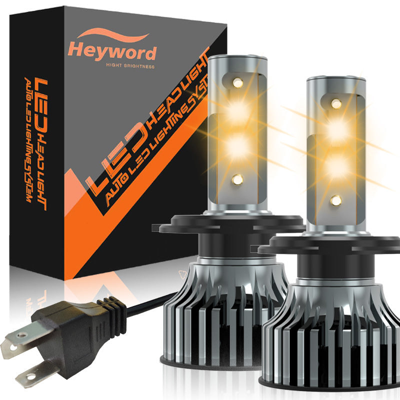 Heyword 2 Sets H7, H1, H3, H4, H8/H9/H11, 9005, 9006, 9012 LED Car Headlight Fog Light, Low Beam, High Beam, Color Temperatures: 4300K/Warm Light, 3000K/Yellow Light, 8000K/Blue Light, 25000K/Ice Blue, 6000K/White Light
