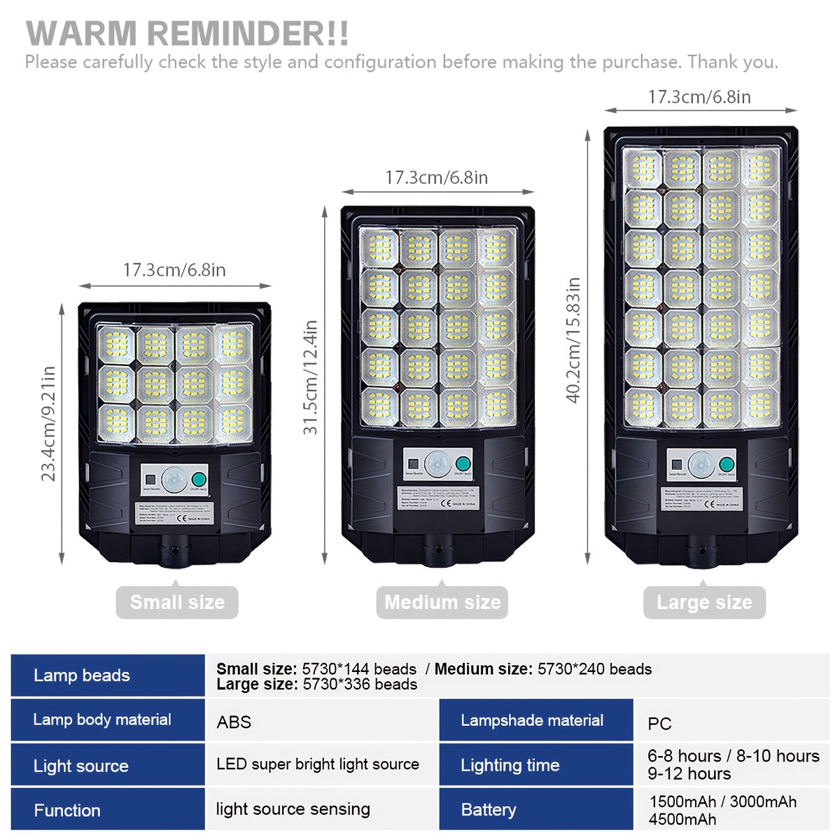 Powerful LED Solar Street Light, Auto Sensor Switch Solar Wall Light, Dusk-to-Dawn Solar Floodlight, 144LED/240LED/336LED Beads, Perfect for Area Lighting, Courtyard, Garage Entrance - Wide Angle Illumination Light