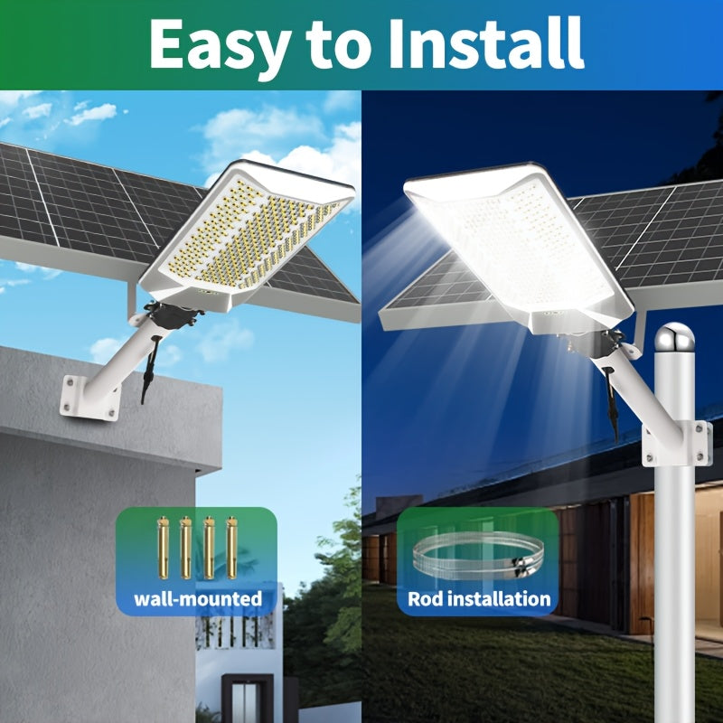 High Brightness Curved Surface Solar Light, Large Lens-Shaped Beads, Wide Angle Illumination, Wider Lighting Area, Remote Control, Equipped with Remote Control, Smart Light Control Outdoor LED Street Light