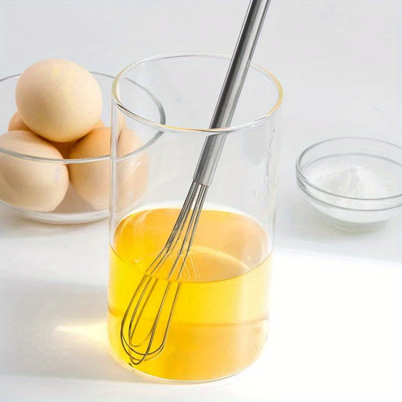 Stainless Steel Mini Whisk, Manual Handheld Egg Beater, Durable Metal Mixer for Kitchen Cooking and Baking