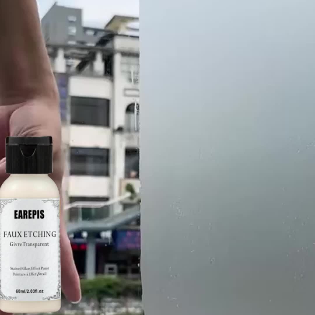 两瓶装仿蚀刻玻璃磨砂液- 玻璃创意装饰，附带胶带，使用方便， 适用于灯罩、相框、玻璃罐门等各种玻璃产品表面，打造自己的创意门窗