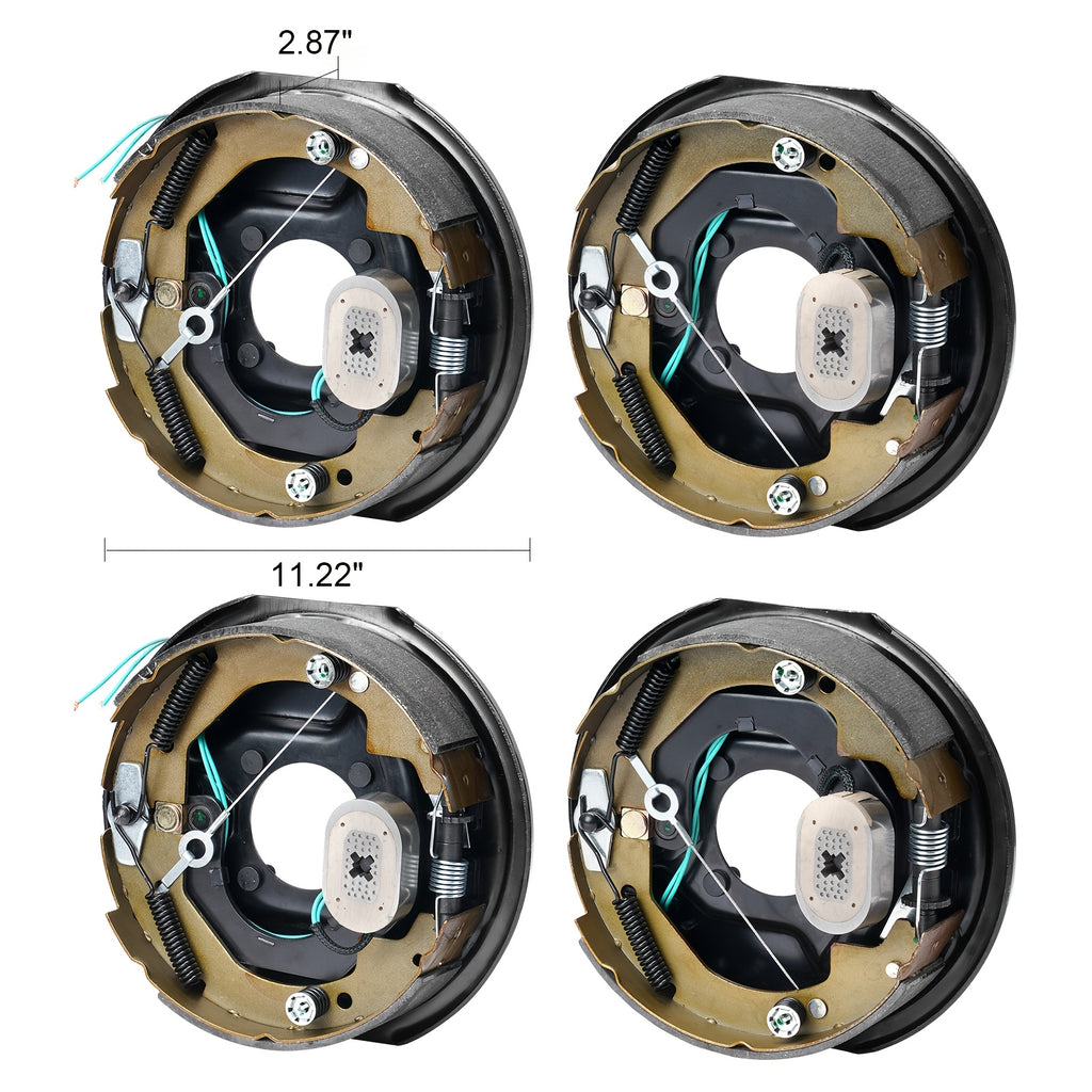 2 Pairs VEVOR Self-Adjusting Electric Trailer Brakes, 10 Inch X 2-1/4 Inch Iron Material, Operating Voltage 36-100V, 3500 Lbs Bearing Capacity, 4-Hole Mount, Replacement Brake System Backing Plate - Room Electrical / Hardwired