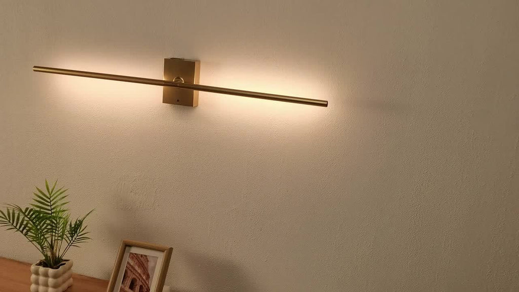 Removable Rechargeable Battery Powered, 31.5-Inch Wireless Wall Light, 360° Adjustable Lighting Angle: Features Include 4 Color Temperatures, Infinite Dimming, Touch and Remote Control Options