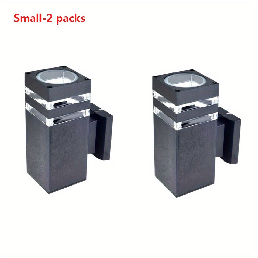 1/2-Piece, Modern E27 Socket Outdoor Wall Light, Outdoor Porch Light, Up and Down Lighting Exterior Fixture, Compact Wall Light Hallway Lighting Outdoor Light, Suitable for House, Garage, Patio, Villa, Garden (Bulb Not Included)