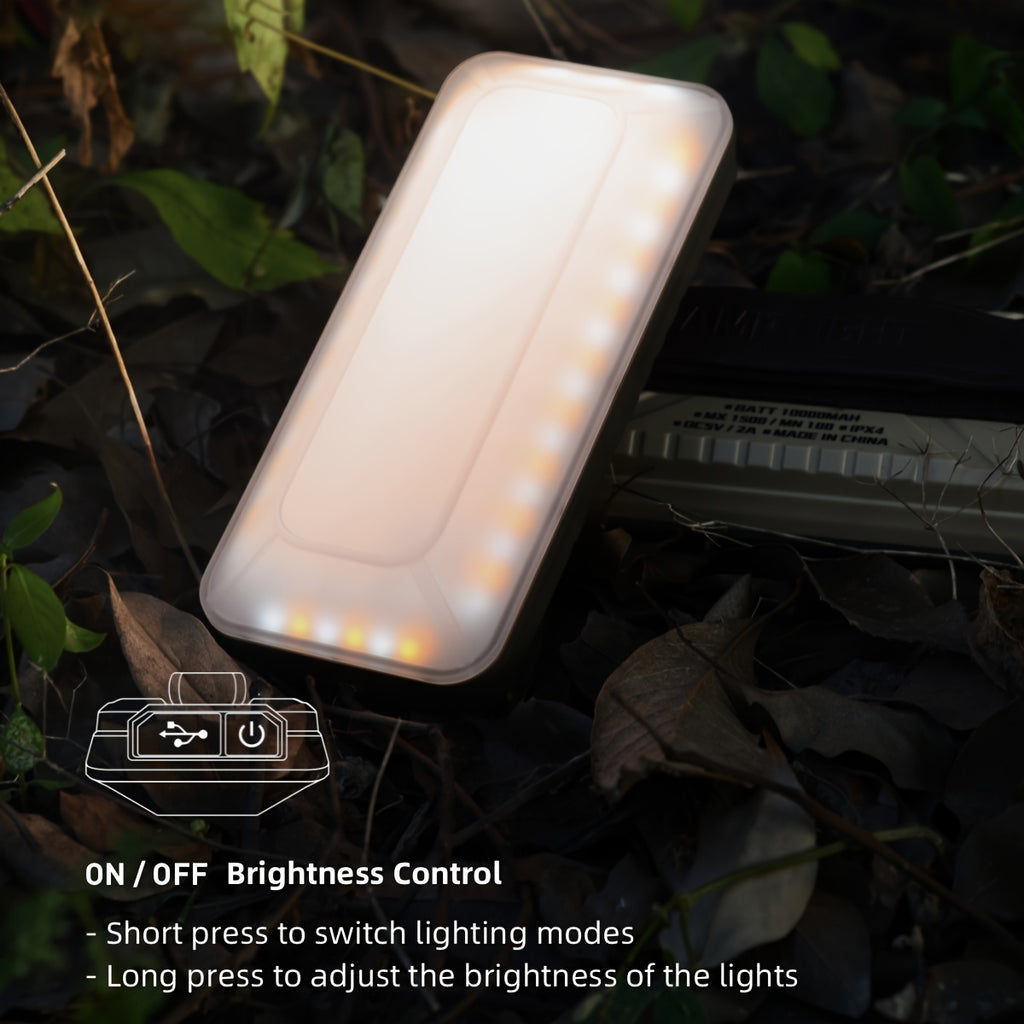Multi-Functional Camping Lantern & Power Bank - High Brightness LED, 10000mAh Large Capacity, Portable Design, with Multiple Lighting Modes