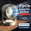 Portable USB Rechargeable Fan with LED Light, Desktop & Wall Mount Dual Use, 4 Speed High Airflow, Ultra Quiet Operation, Perfect for Home Office Bedroom Dormitory, Ideal Summer Gift