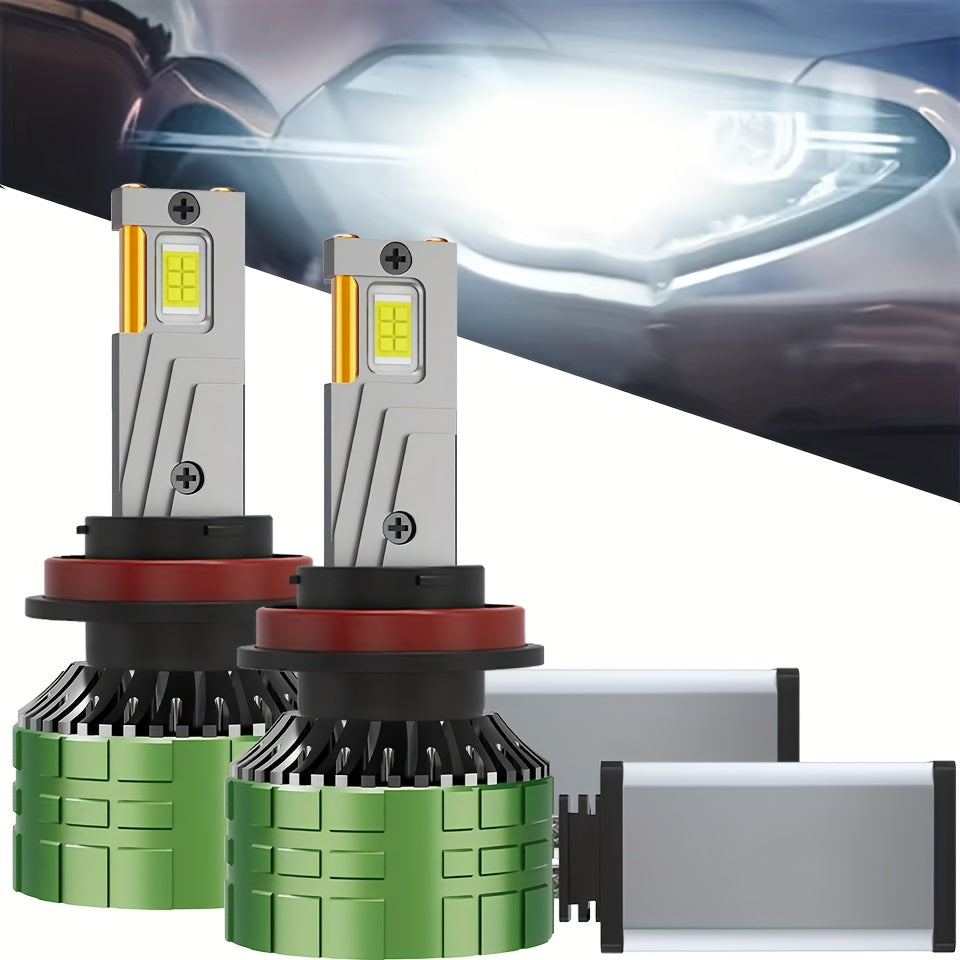 RAFFISHER 2-Pack H4 H7 LED Headlights, 480W High Power, 50000LM Brightness, Compatible with Canbus and Various Models Including H1, H11, H8, H9, HB3 9005, HB4 9006, 12V, 6000K Turbo Light, for Vehicles