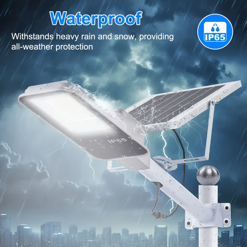 LED Solar Street Light, IP65 Waterproof, with 6000mAh Solar Wall Light 6500K Dimmable Remote Control, Outdoor Wall Light Perfect for Courtyard, Garden, Sidewalk, Street, Parking Lot
