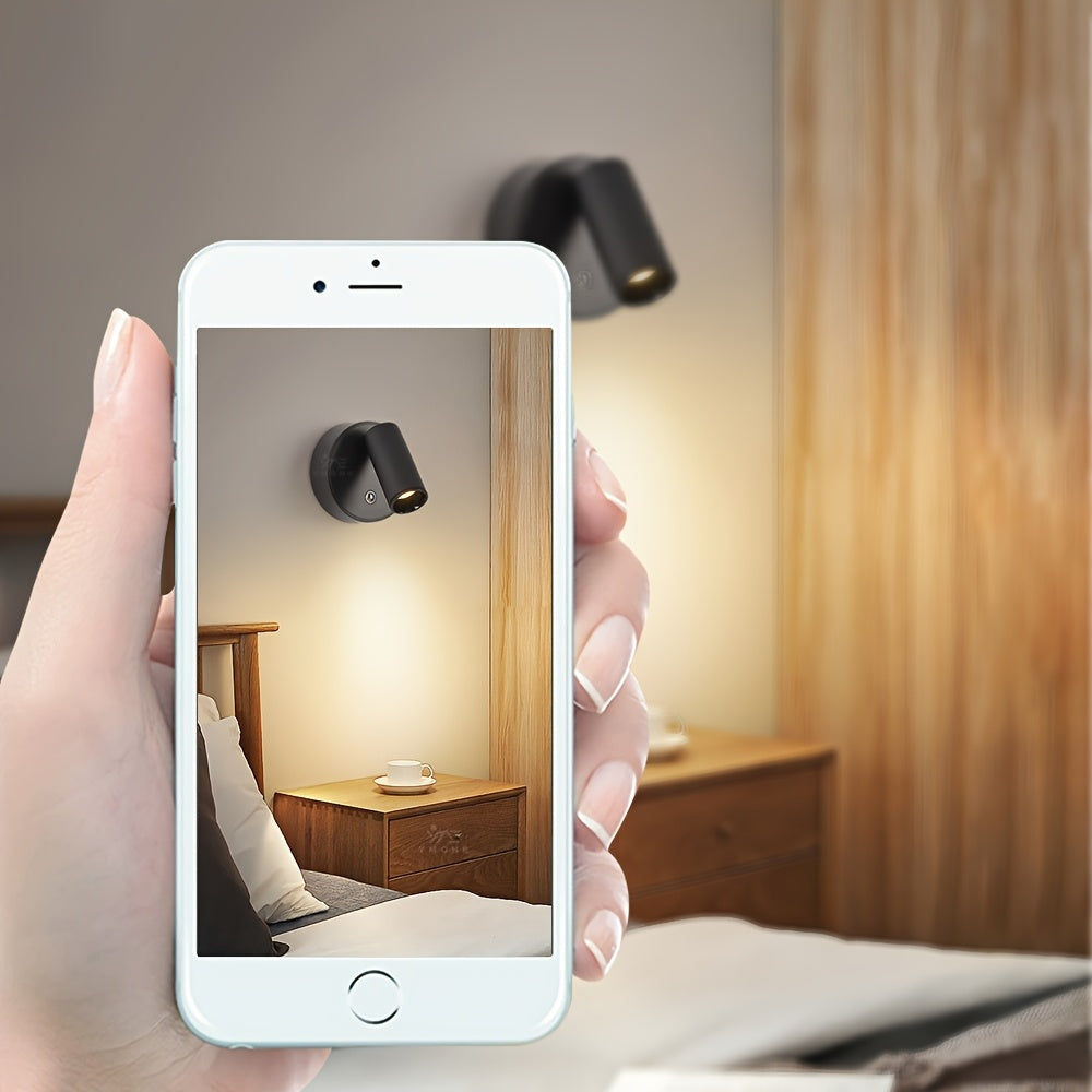 4-pack adjustable wall light, stepless dimming table lamp, USB rechargeable desk light, eye-protection night light, touch switch reading light, room decoration, mini magnetic spotlight, home lighting, gift, bedside decorative light, stair step light