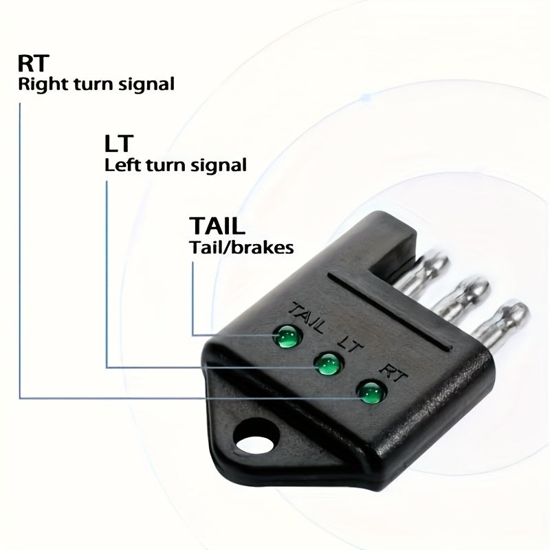 4-Pin Trailer Light Circuit Tester – Durable ABS Connector for Easy Electrical Testing, 4-Way Trailer Wiring Tester, Auto Accessory, Electrical Testing | Rugged ABS Connector | Metal Contacts