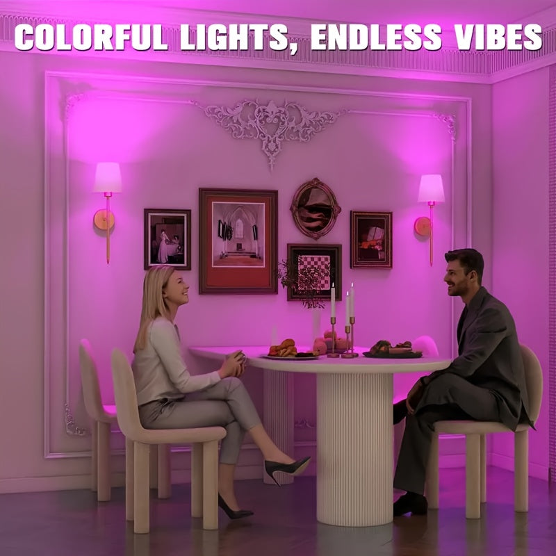 [Christmas Decorative Wall Light] 2-Piece Modern Cordless Wall Light, Equipped with Rechargeable Lithium Battery, Remote Control, 15 Light Colors and Dimmable Function, Suitable for Bedroom and Living Room, Rechargeable LED Light