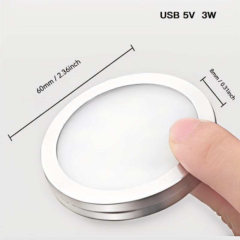 3D 打印台灯 LED 组件 DIY 模型 ，超薄 8mm，直径 60mm、LED 筒灯 / 射灯、适用场景（台灯，办公，衣卫橱、酒柜、展柜，）DIY 复活节礼物、科技爱好者，只有灯组无 3D 打印模型。