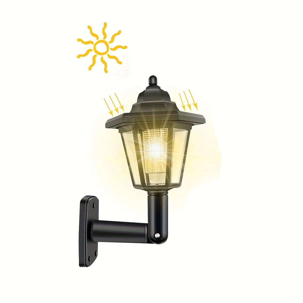 1/2 Pack Solar Outdoor Small Hexagon Palace Light, Outdoor Landscape Garden Decorative Light, Solar Light Outdoor LED Solar Wall Light, Vintage Light, Waterproof Outdoor Solar Street Light, Eco-Friendly Energy Saving, Perfect for Lawn