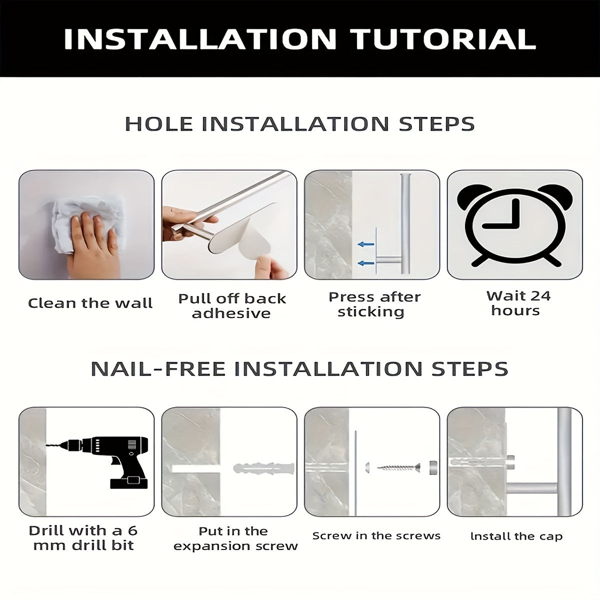1pc No-Drill Self-Adhesive Wall Mount Paper Towel Holder - Stainless Steel Kitchen & Bathroom Organizer for Roll Paper, Cling Wrap, Towels & Utensils, Modern Space-Saving Design, Drill-Free Install, Sleek Metal Finish, Easy Setup