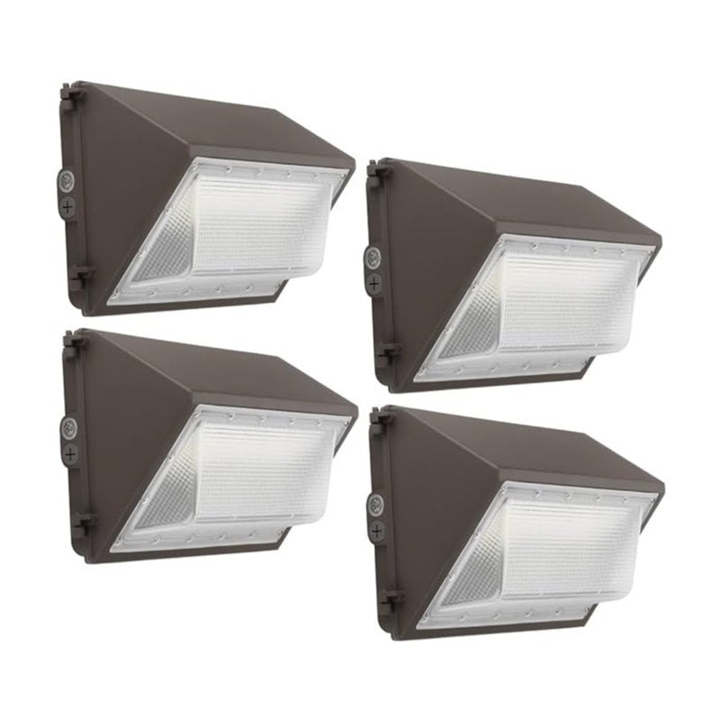 120W LED Wall Light Set, 4000K or 5000K Outdoor Wall Light, AC Voltage 100-347V, Luminous Flux 15600 Lumens, Waterproof Commercial Outdoor Lighting Fixture, Suitable for Garage, Warehouse, Garden (Single/Double/Four-Pack)