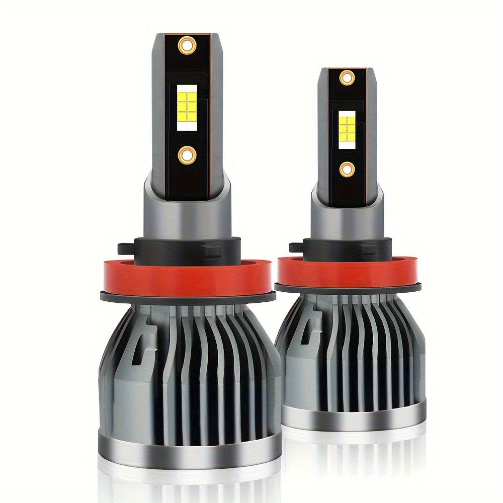 2-Pack ROADSUN LED Car Headlights, 35000 Lumens, 6000K White Light, High/Low Beam, 500% Brightness, CSP Chip, Aluminum Alloy Housing, 12-24V, No Battery Needed, Compatible with H4 H1 H3 H7 H11 9005 9012 H13 9004
