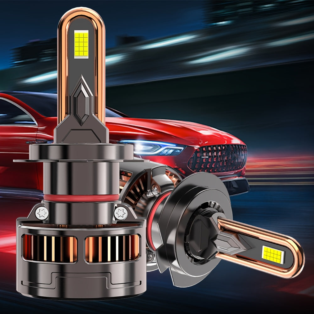 2-Pack H11 LED Headlights for Vehicles, Providing 60000 Lumens Brightness, Compatible with H1, H4, H7 and H11. Features Dual Copper Tube Heat Dissipation, 380W High Power, High/Low Beam Options, 1000% Brighter than Standard Lights