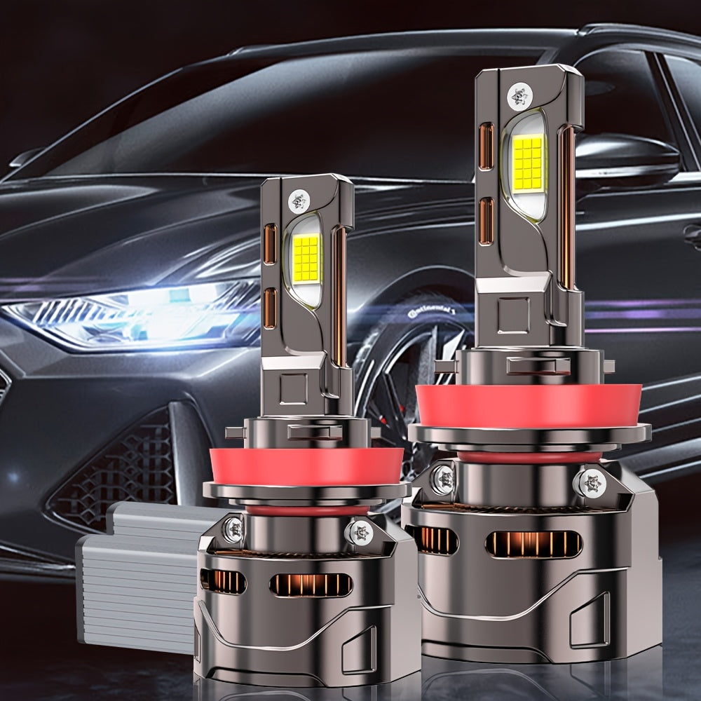 2PCS Car LED Headlight Bulbs - H11-O116, 59400LM, 300W, 7500K, 360° Beam Angle, 9570 CSP Chip, 1000% Brightness, H1, H4, H7, 9005, 9006, 9012, Plug-and-Play, No Battery, Driving Light, Spotlight