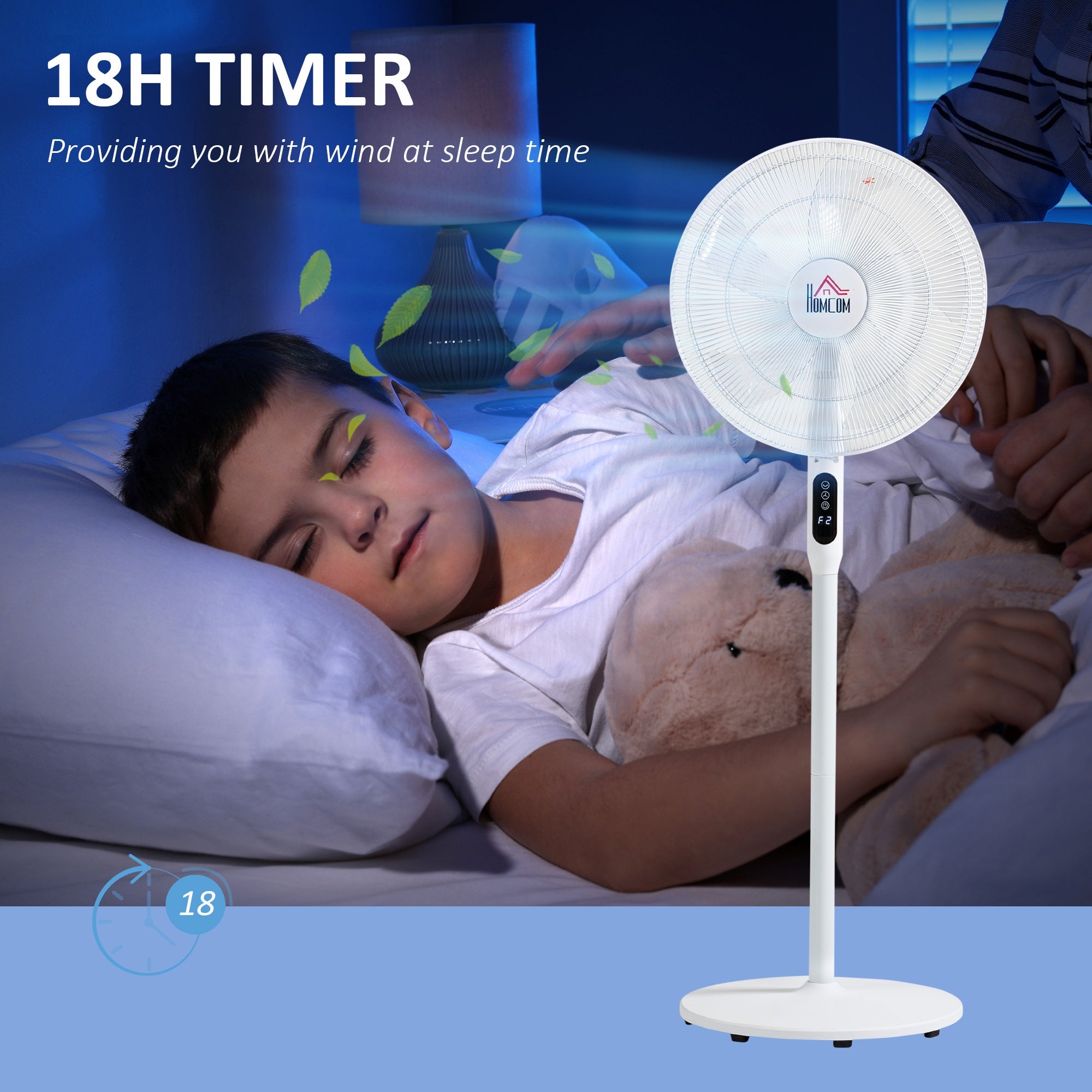 1pc HOMCOM 824-033WT Floor Standing Fan
