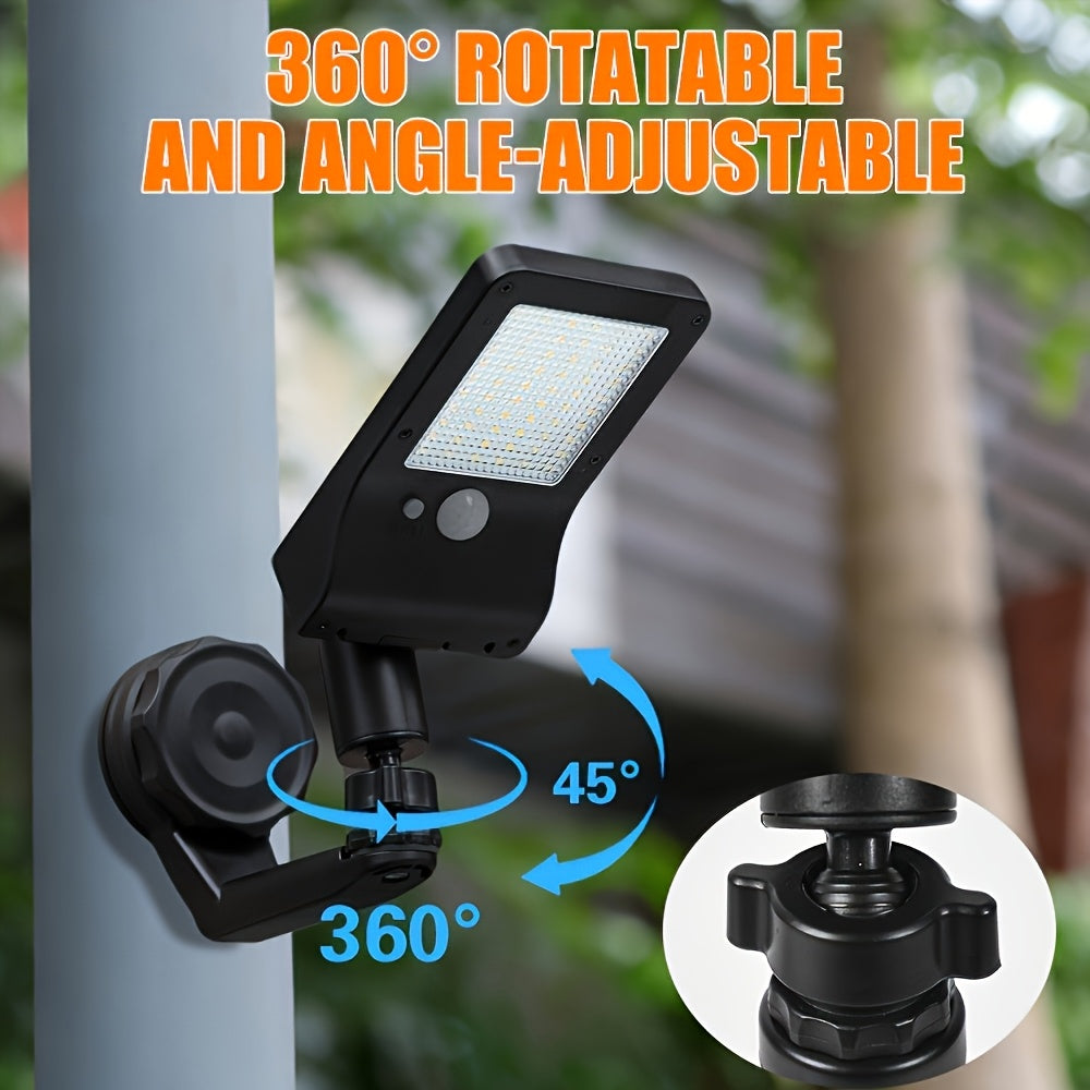 LED Solar Magnetic Light, IP44 3-Mode Adjustment, with Motion Sensor, 360° Rotatable Lamp Head, Easy Installation, USB and Solar Powered, Perfect for Garden, Porch, Camping, Emergency Lighting